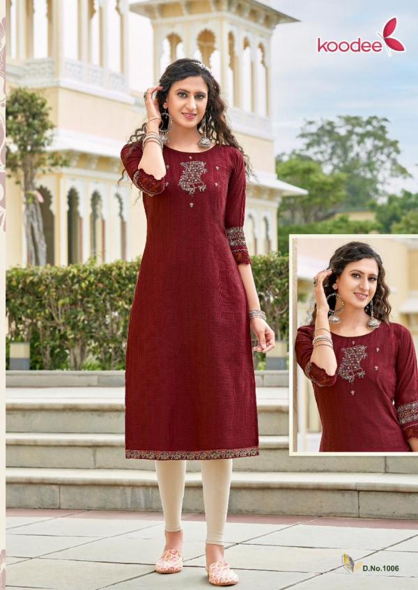 Koodee Juhi Vol 1 Chinon Designer Fancy Kurti Collection